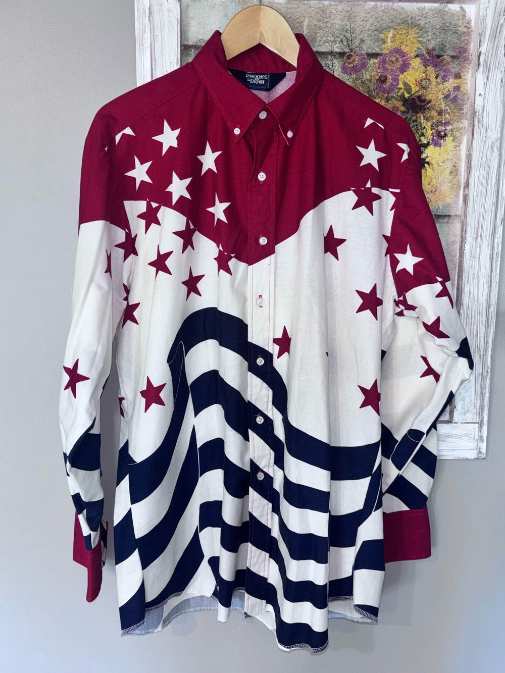 Vtg 90s Brooks & Dunn Men's XL Panhandle American Flag Patriotic Shirt EUC